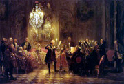 Adolph von Menzel painting - A Flute Concert of Frederick the Great at Sanssouci 1852